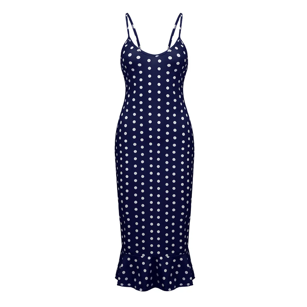 2019 New Fashion Lady Large Size Ladies Sexy Wave Print Dress Slim Sling Comfortable Simple Summer Dresses Casual|Женские платья| |