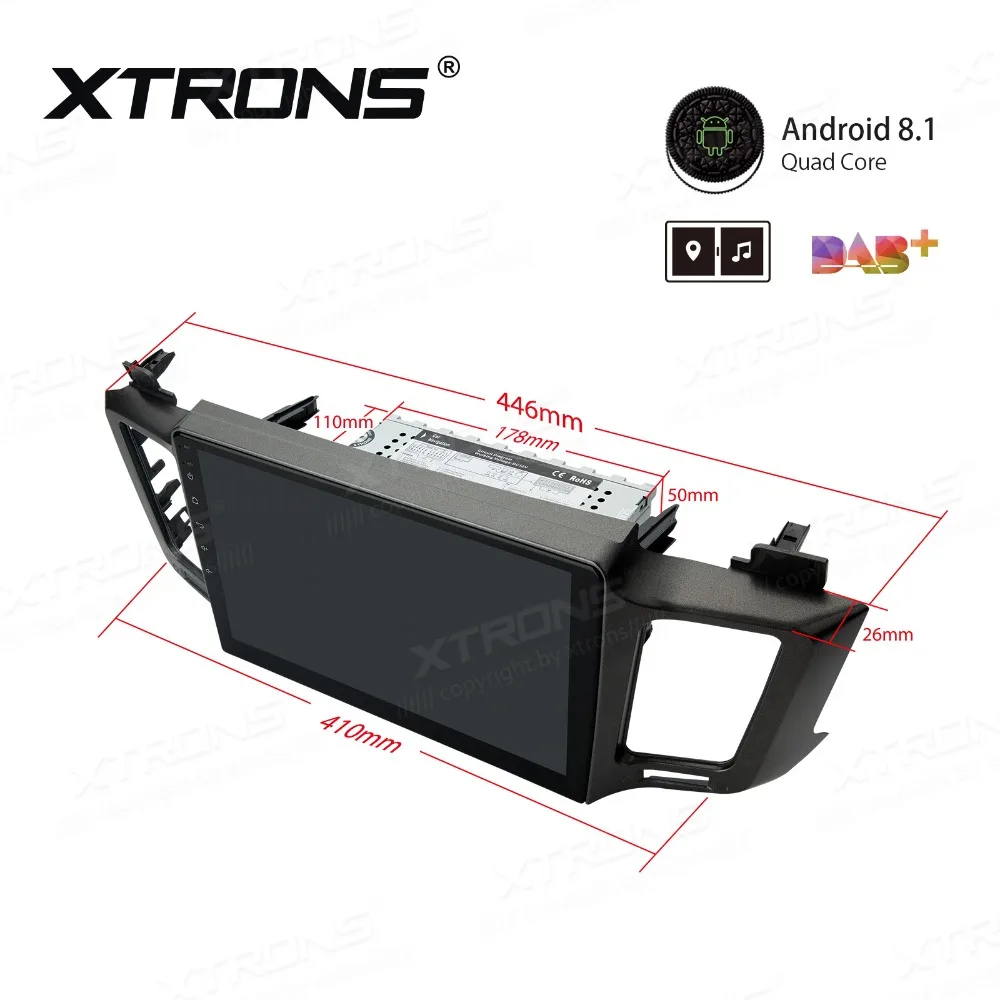 XTRONS 10 1 &quotAndroid 8 Автомобильная Мультимедийная система плеер для Toyota RAV4 2012 2016 gps