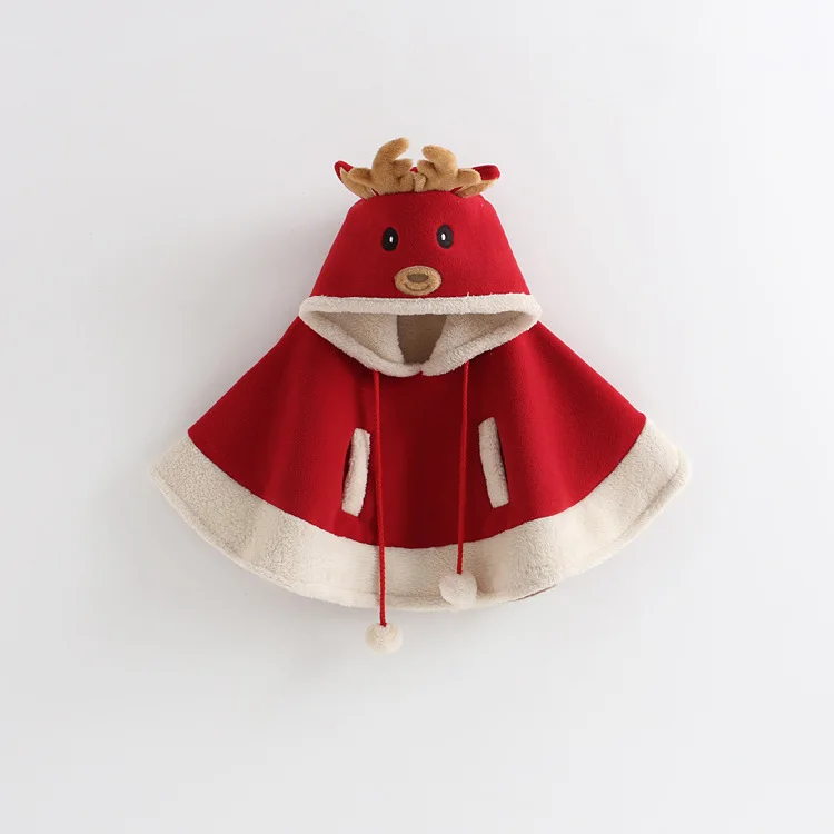 Christmas cape shawl baby girl winter clothes girls cloak thickened polka dots elk toddler jackets | Детская одежда и обувь