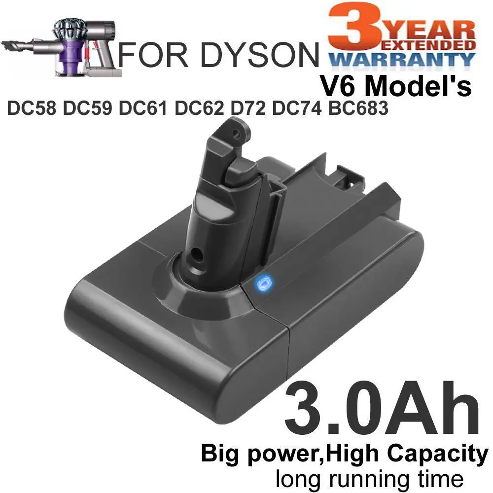 21.6V 3000mAh Battery for Dyson Absolute V6 DC58 DC59 DC61 DC62 D72 DC74 BC683 | Электроника