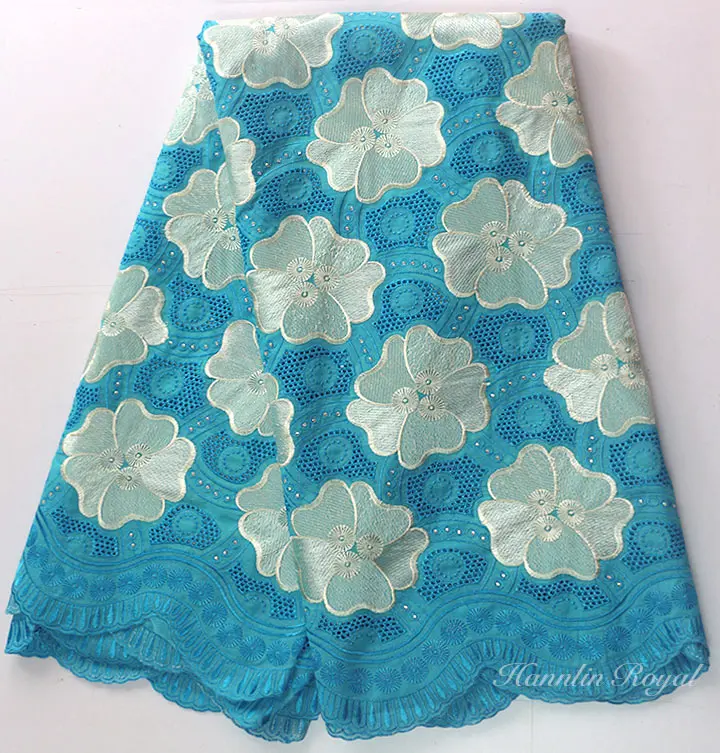 

Turquoise 5 yards Swiss voile lace African lace fabric for traditional sewing fashionable for all occasions 9113