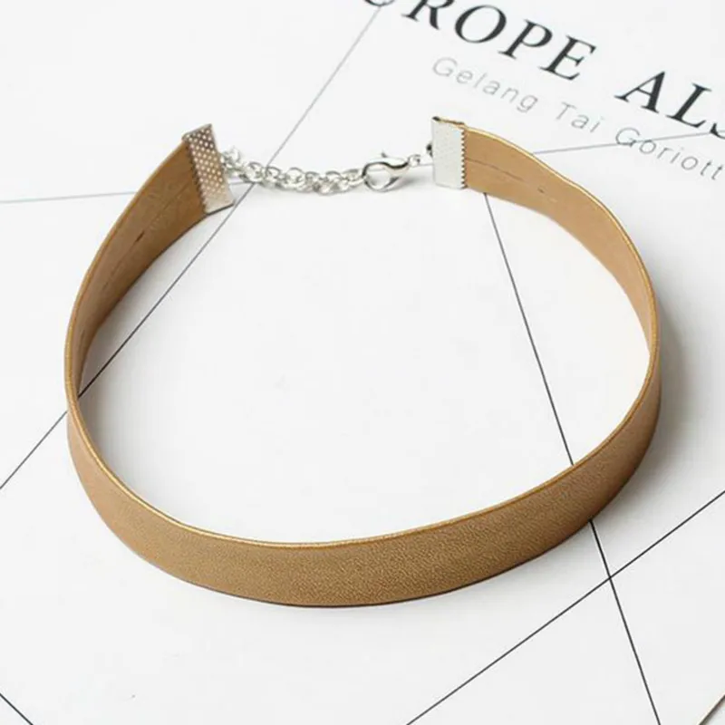 2017 черное кожаное ожерелье-чокер женские готические ожерелья-чокеры розовые