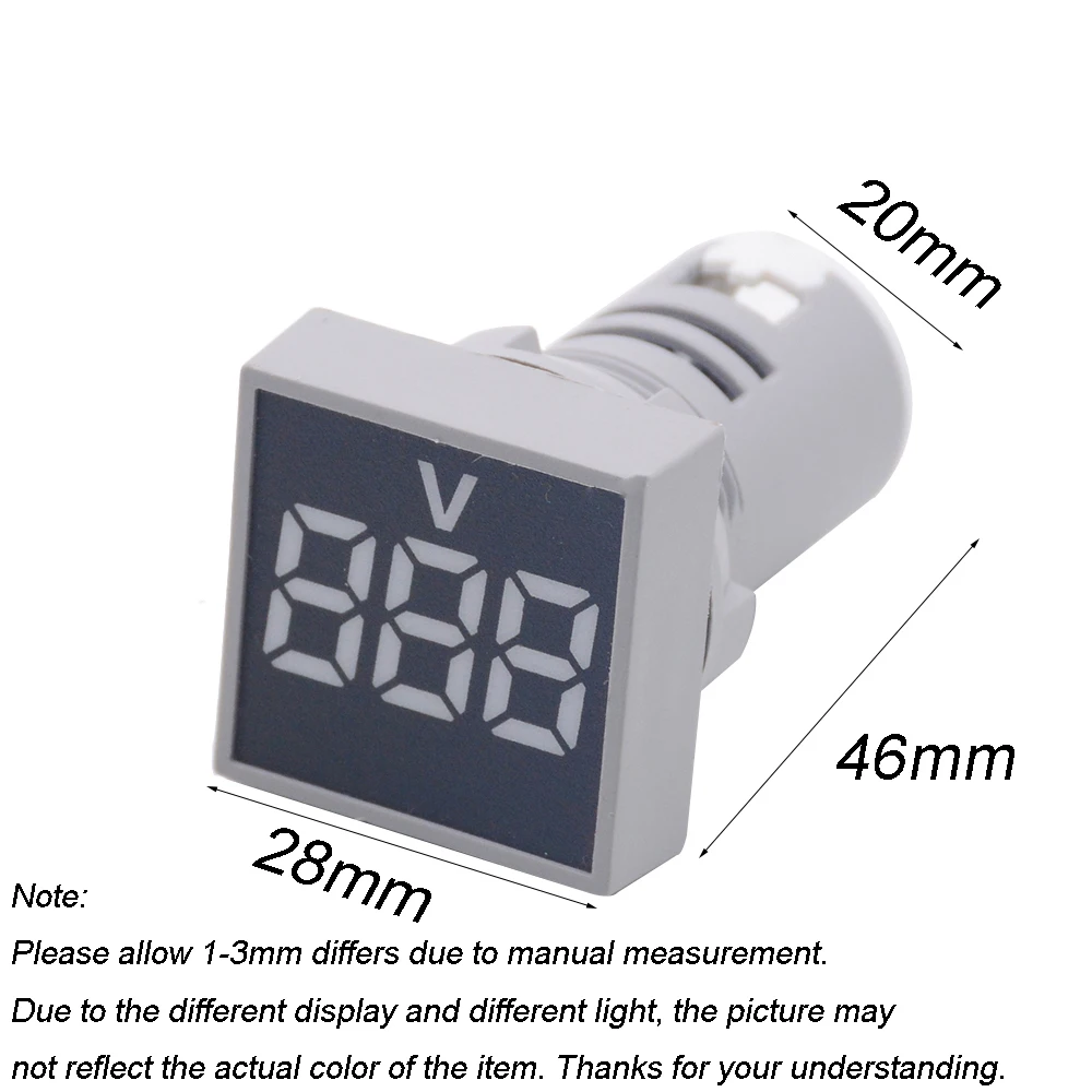 Диапазон измерения 22 мм вольтметр переменного тока 12 500 В квадратная панель