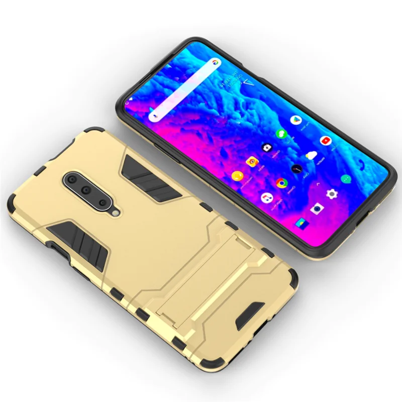 Case For Oneplus 7pro One Plus 7 Pro Back Cover Durable Silicone TPU+PC Kickstand Armor Shockproof Blue Phone Coque Shell | Мобильные