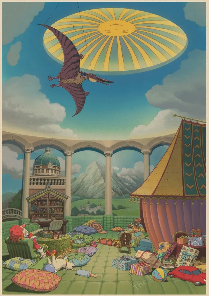 Мультяшный постер из мультфильма Унесенные призраками Хаяо Миядзаки крафт