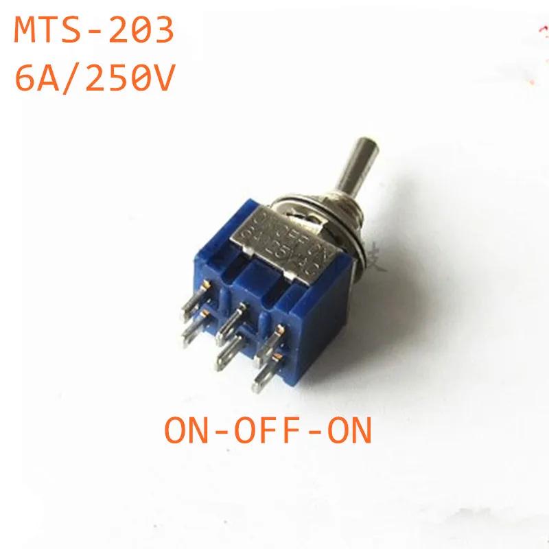 

5 шт./лот мини флуоресцентный 6-контактный 3-позиционный G104 ON-OFF-ON 6A 125V переключатели