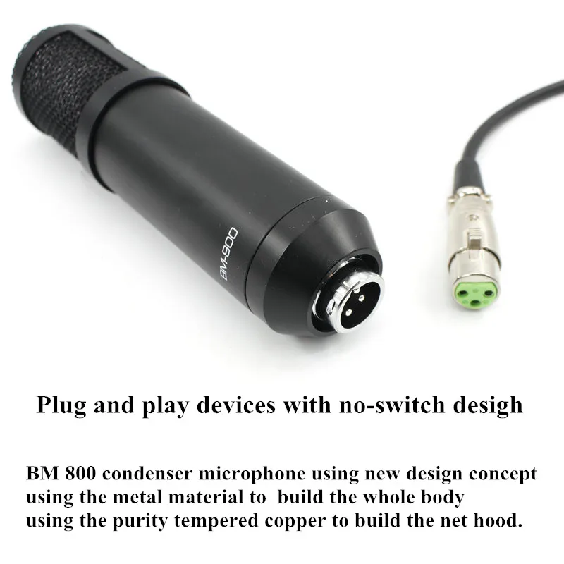 BM 800 Модернизированный 900 профессиональный студийный USB конденсаторный проводной