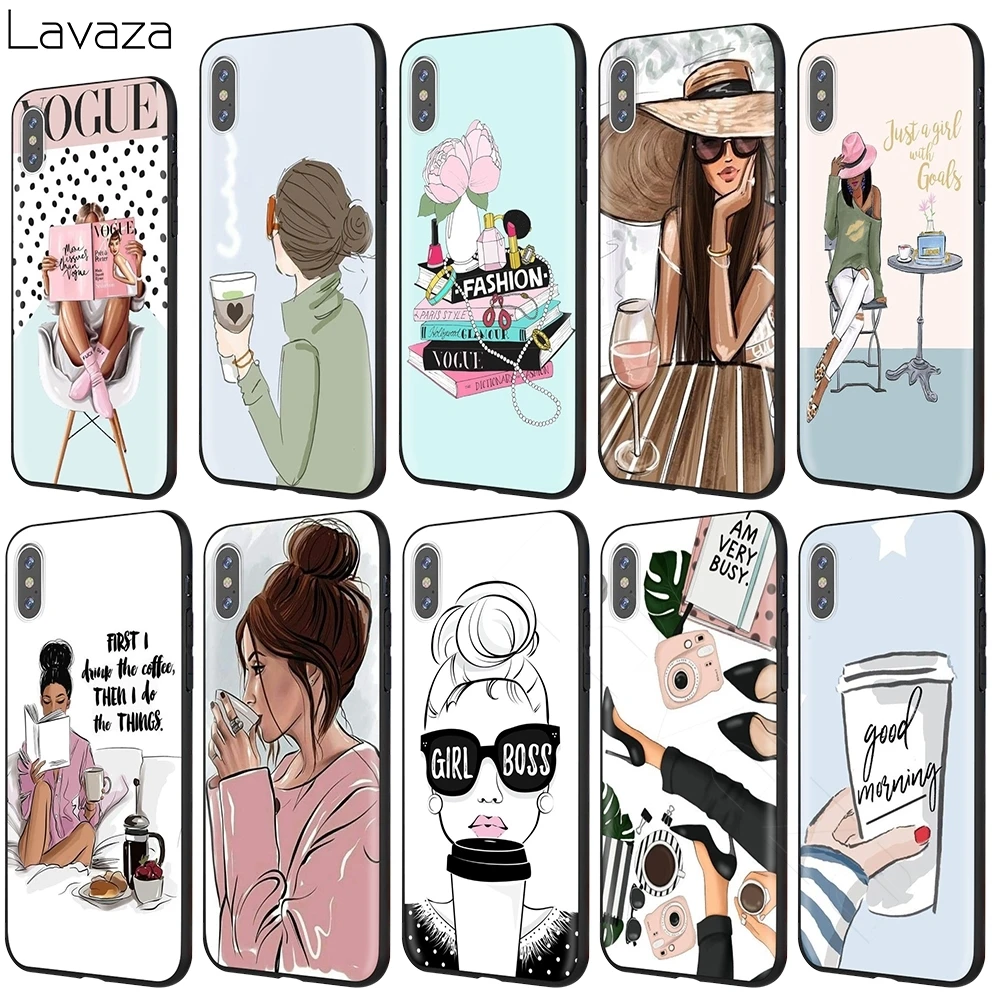 Lavaza Vogue Princess Girls Female Coffee Чехол для iPhone 12 mini 11 Pro XS Max XR X 8 7 6 6S Plus 5 5s se | Мобильные