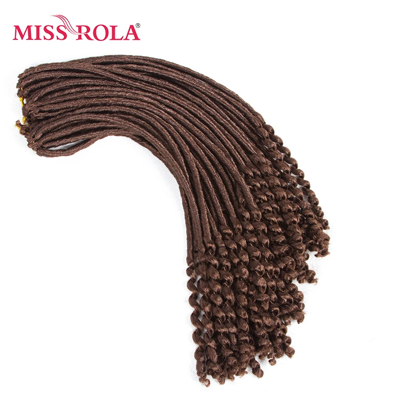 Miss Rola Faux locs Curly вязанные крючком косички волосы 30# Kanekalon низкотемпературное волокно 18 дюймов синтетические плетеные волосы для наращивания 5 шт