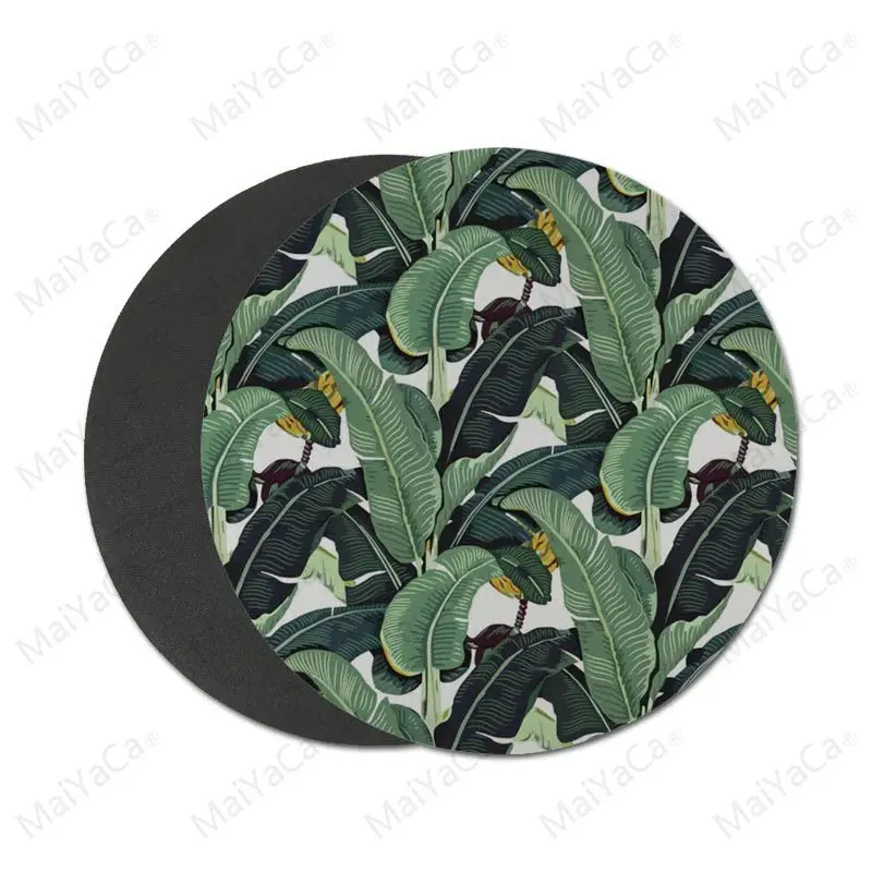 22X22 CM MaiYaCa My Favorite banana leaf Акварельная уникальная настольная панель игровая защелка для мыши круглый коврик для мыши 22x22 см 20x20 см - Цвет: 22X22 CM