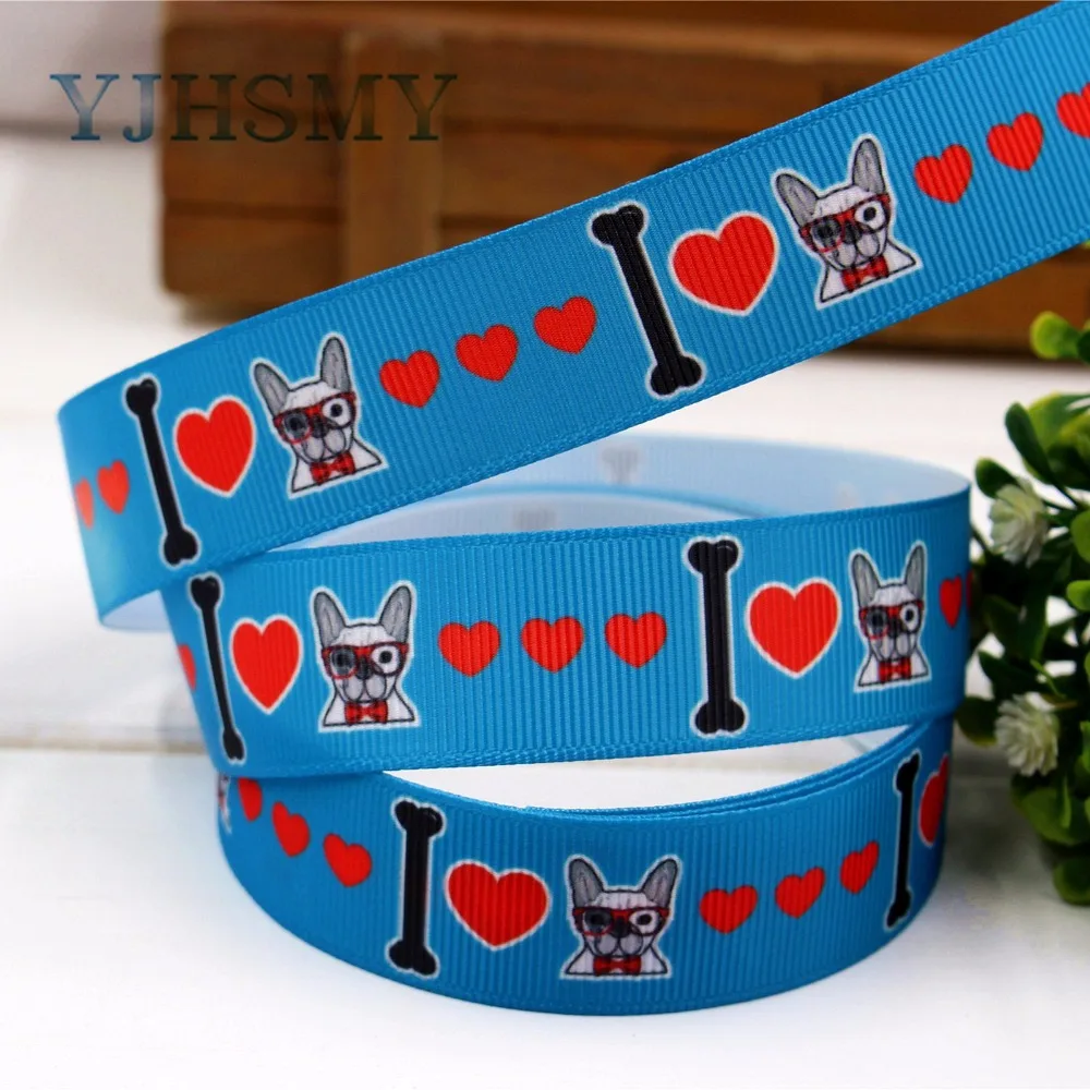 YJHSMY D 17331 1146 10 ярдов 22 мм мультфильм собака печатных grosgrain ленты Свадебные