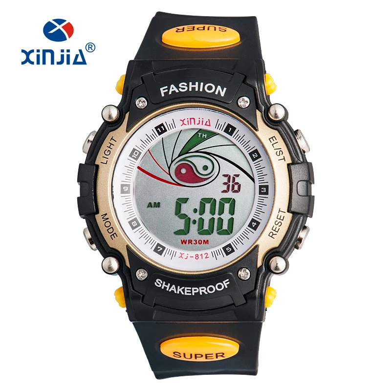 Свет диско Часы Для мужчин сигнализации хронограф цифровые часы погружения Бег 30