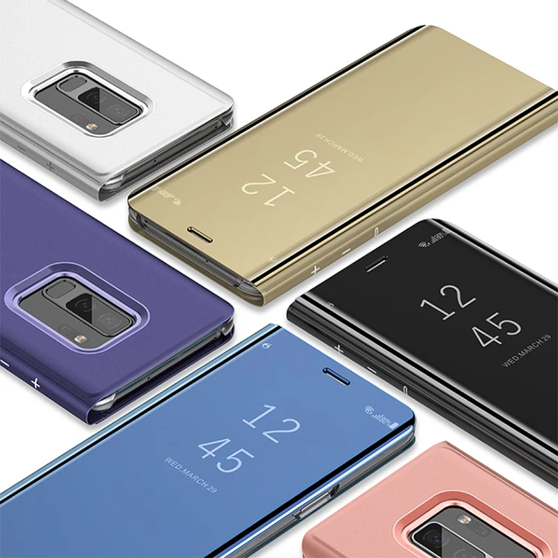 Мобильный чехол для телефона P8 P9 Lite 2017 роскошный сенсорный зеркальный умный