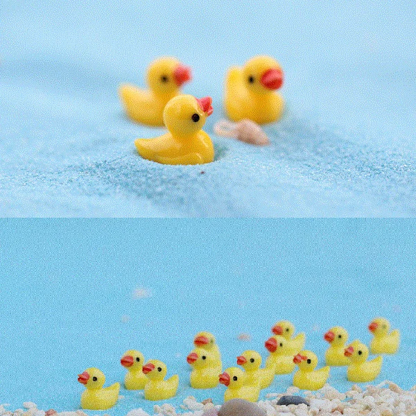 20Pieces Mini Resin Yellow Duck 1.8*1.5CM Fairy Garden Figurines Pots Miniature | Дом и сад