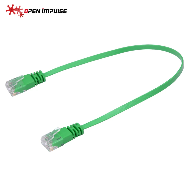 Премиум качества 1ft SuperSpeed cat6 Интернет сетевой кабель Плоский rj45 к RJ45 зеленый