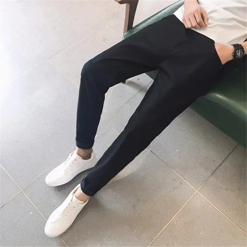 Джинсы мужские узкие повседневные брюки из денима Стрейчевые джинсы однотонные