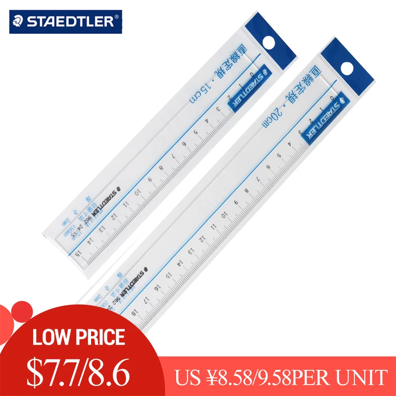 

Линейка STAEDTLER 962 24-15 | 20 см, прозрачная каучуковая линейка, линейка для студентов, линейка для рисования