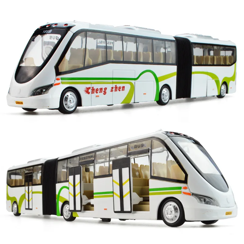 

Alloy bus model 1:43 alloy high simulation children's educational toys with sound and pull back car, free shipping