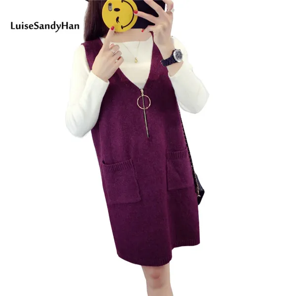 2021 Демисезонный шерстяной свитер жилет женские О образный воротник без рукавов