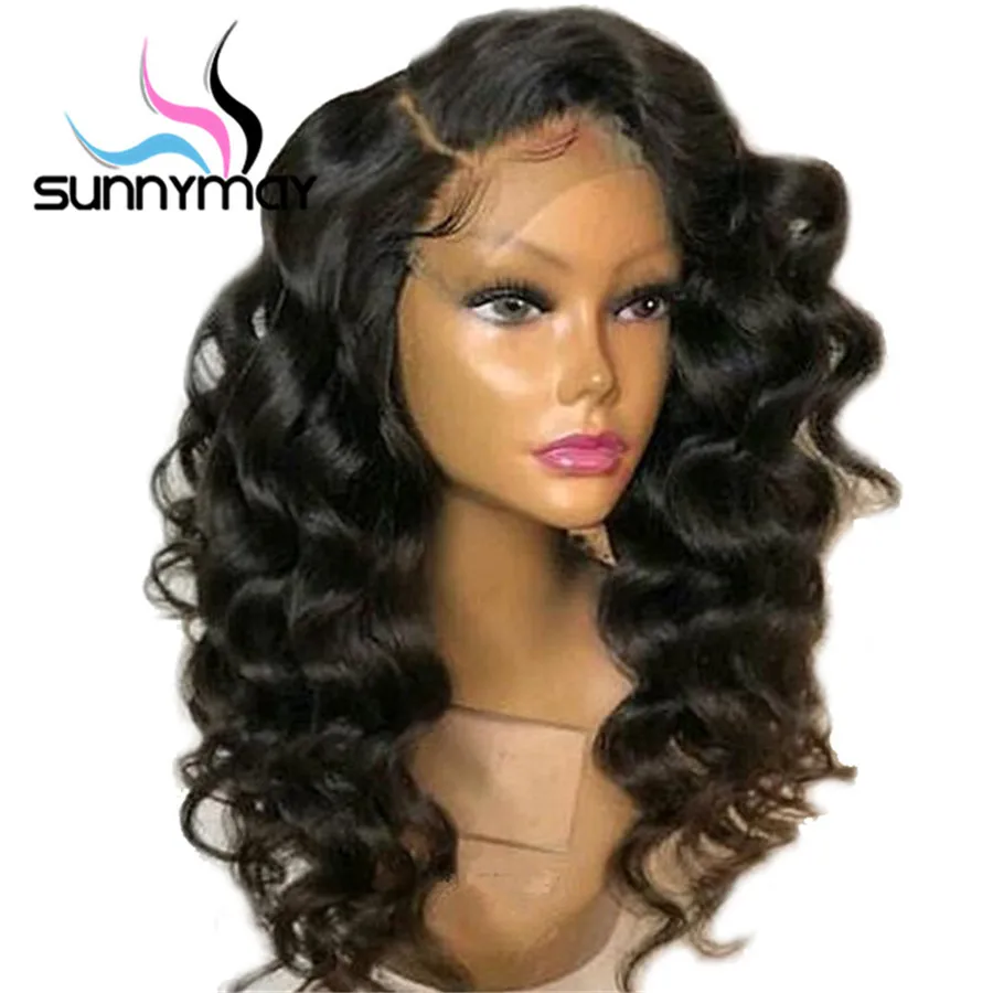 Sunnymay 13х4 180% кружевные передние парики с детскими волосами свободные волнистые