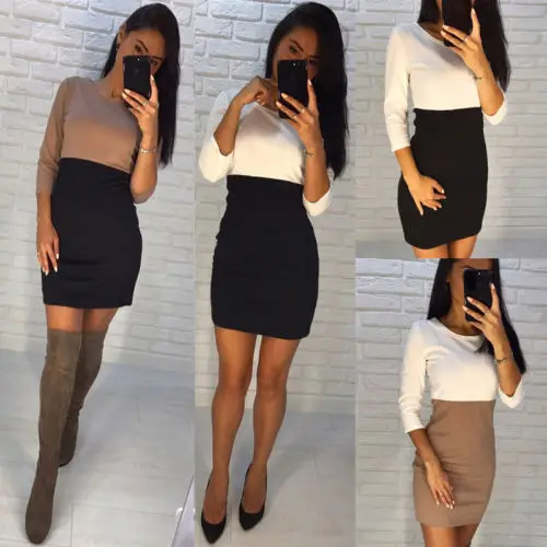 

Женские сексуальные модные облегающие платья, вечернее повседневное Клубное хлопковое облегающее мини-платье для клуба