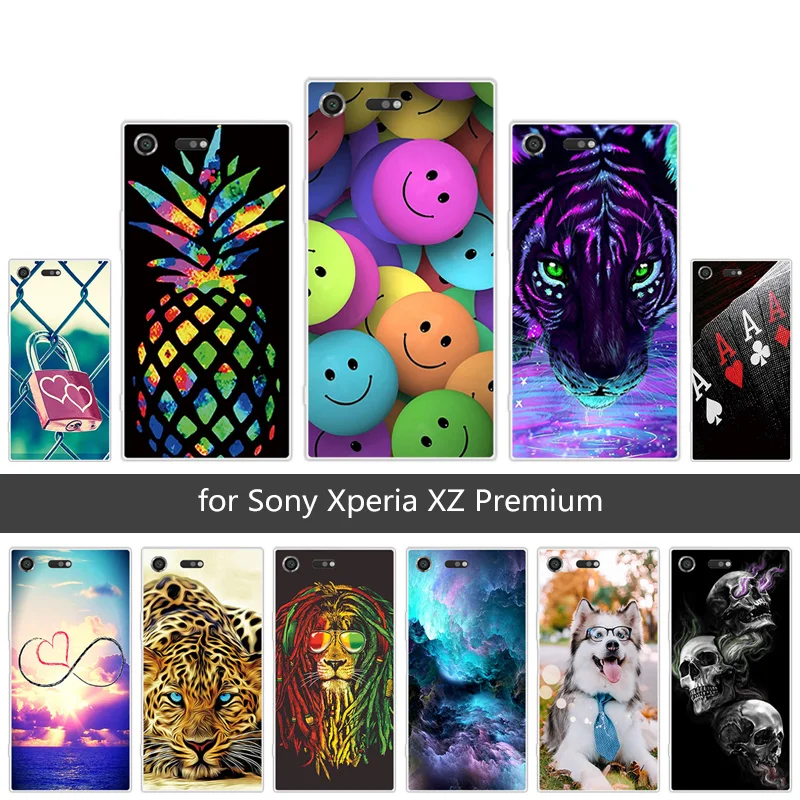 Для Sony Xperia XZ Премиум ТПУ силиконовый мягкий животные Прозрачный чехол для