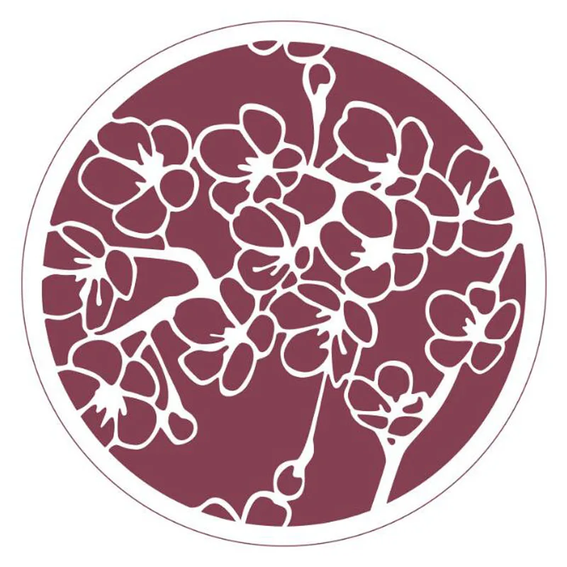 

1pc Plastic Stencil Plant Flower Pattern Painting Template Round For Scrapbooking Coloring Embossing Accessories Decor Reusable