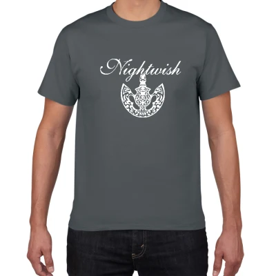 Nightwish Imaginaerum симфонический Металл Epica Футболка мужская Металлическая Полоса Хлопок Уличная Футболка мужская повседневная размера плюс мужская одежда - Цвет: W396 deep grey