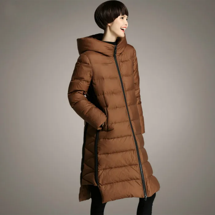 CAMEL Новинка размера плюс M~ 3XL женские куртки с капюшоном карамельного цвета длинная парка на утином пуху зимняя плотная женская верхняя одежда пальто большого размера - Цвет: CAMEL
