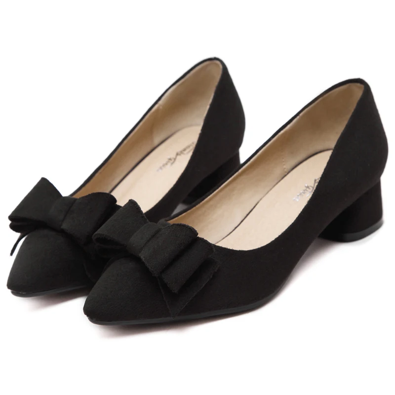 Новый Сингл Обувь Женская Весна И Осень 2017 Мелкая Рот Острым Носом Лук Все Матч