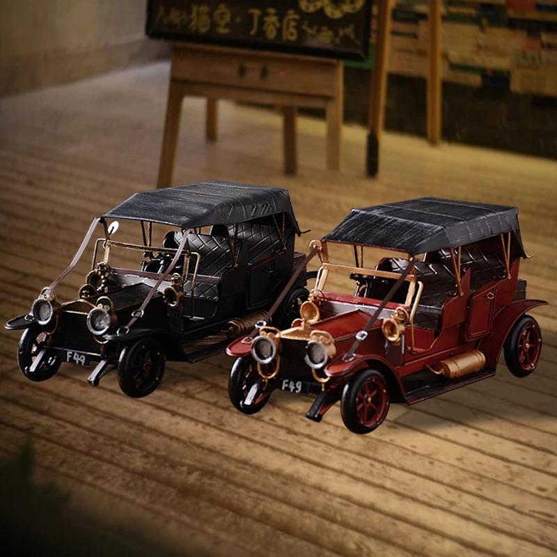 

Classic car model vintage iron art decoration handmade old retro car model home ornament Photography props Vintage car