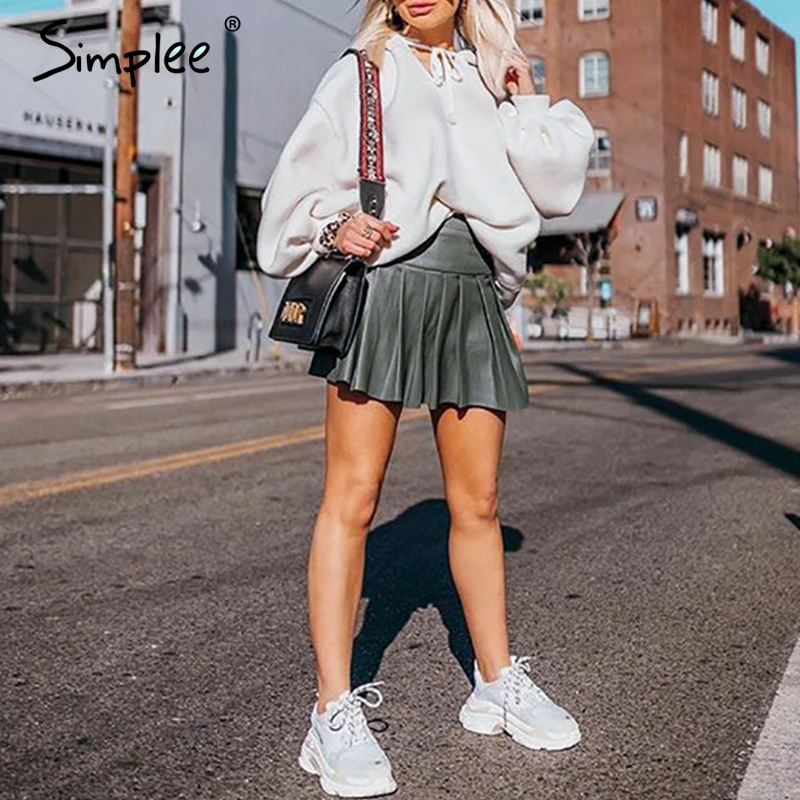 Simplee зима толстовки кофты для женщин шнурок толстые теплые harajuku свитер с