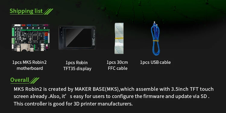 3d принтер плата управления MKS Robin2 материнская плата STM32 с открытым исходным кодом аппаратная MKS Robin обновление