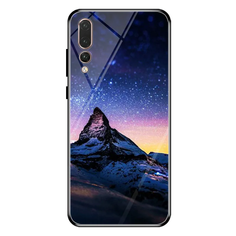 Стеклянный чехол для huawei P20 Pro из закаленного стекла противоударное покрытие