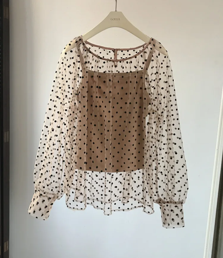 Женский кружевной пуловер с цветочной вышивкой и рукавами фонариками Базовая