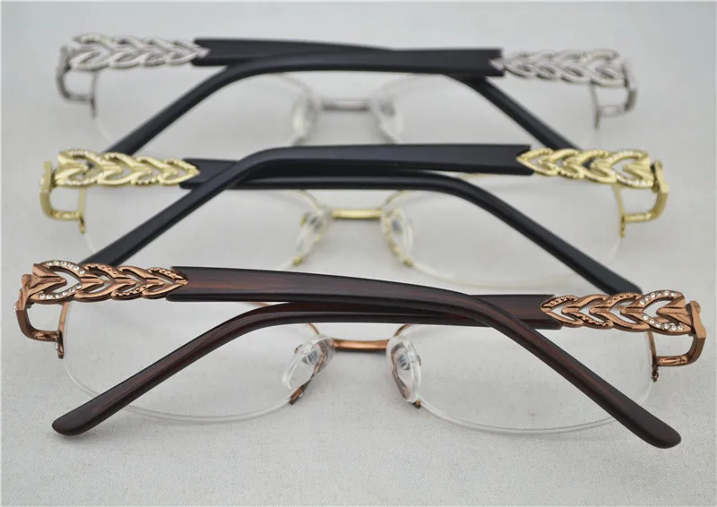 Женские оптические полуочки в металлической оправе Брендовые мужские очки для