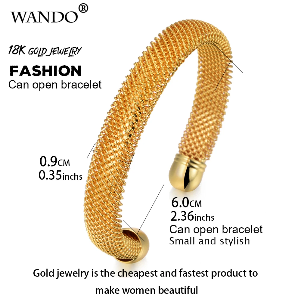 Wando медный провод золотой цвет браслеты для женщин/девушек классический браслет