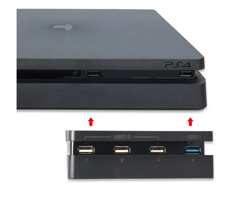 Тонкий кулер для PS4 с USB внешним 3 Fan Super Turbo + Slim 4 порта концентратор адаптер консоль