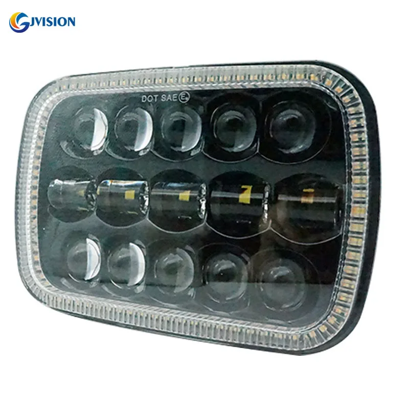 Новинка; 5x" 7x6 дюймов Angel eyes DRL H4 светодиодный квадратные фары для Jeep wrangler YJ Cherokee XJ Comanche MJ прямоугольный налобный фонарь
