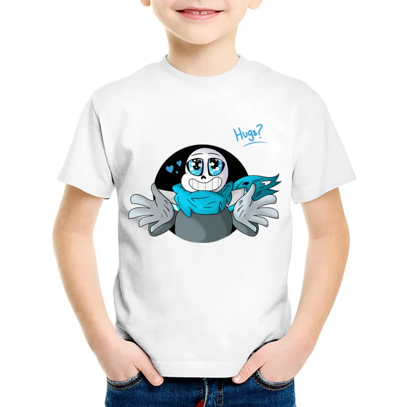 Детские Забавные футболки с рисунком Skull Brother Undertale детские летние для мальчиков и