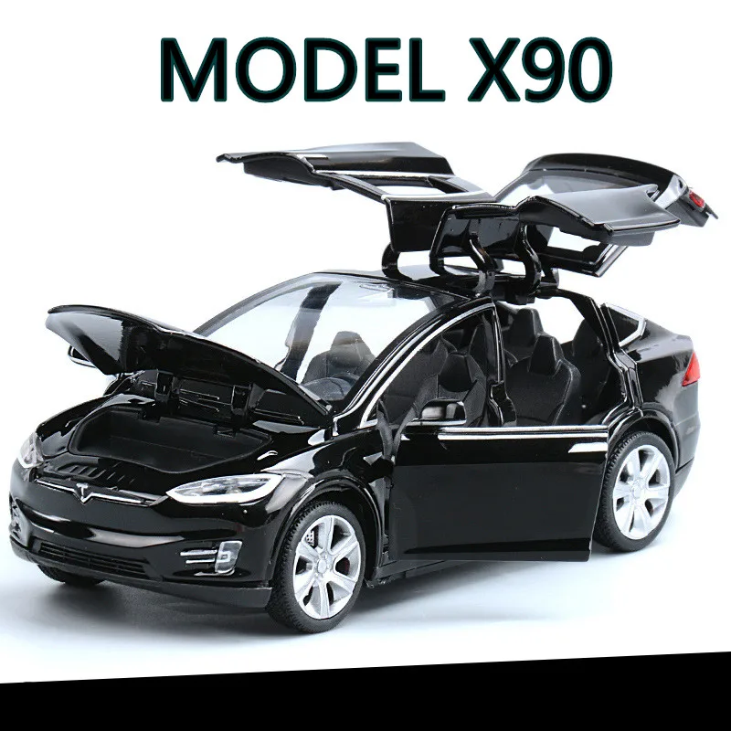 Высокая симуляция 1:32 Tesla модель X 90 сплав модель автомобиля Diecasts игрушечные машинки Игрушечные Машинки Игрушки для мальчиков оттягивающие мигающий Звук подарки для детей