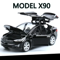 high simulation 132 tesla model x 90 alloy car model diecasts toy vehicles toy cars boy toys pull back flashing sound kid gifts