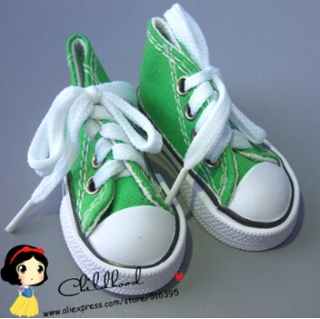 Green A 7,5 см кукольная обувь Джинсовая парусиновая мини-игрушка обувь 1/4 BJD для русского украшения кукла ручной работы Sneackers обувь для кукла Шэрон - Цвет: Green A