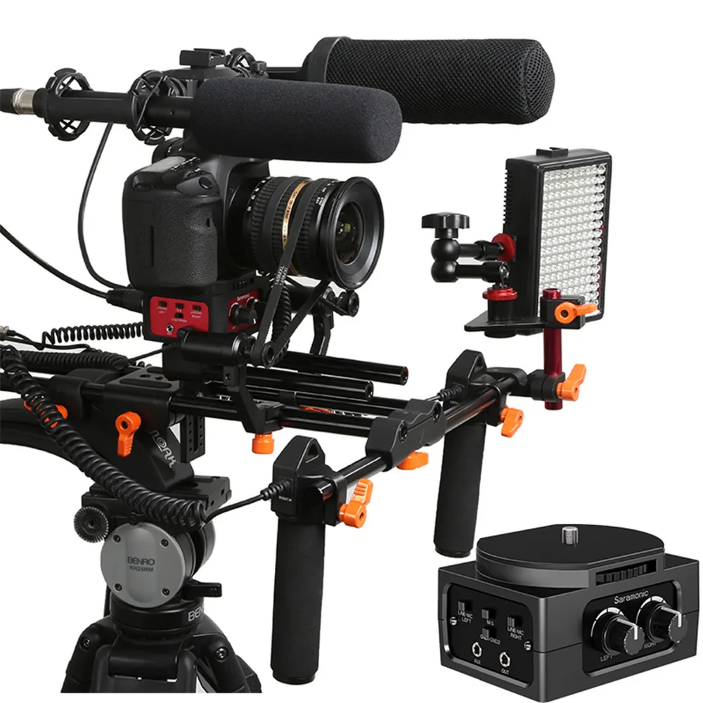 Saramonic SR AX101 2 канальный аудио микшер микрофон адаптер с XLR и 3 5 мм интерфейсом для