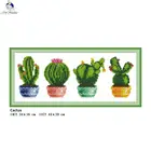 Комплекты для вышивки крестиком кактуса, 11CT, ткань с принтом, 14CT, парусина, DMC, Счетный китайский вышивка крестиком, сделай сам, комплекты ниток для вышивки