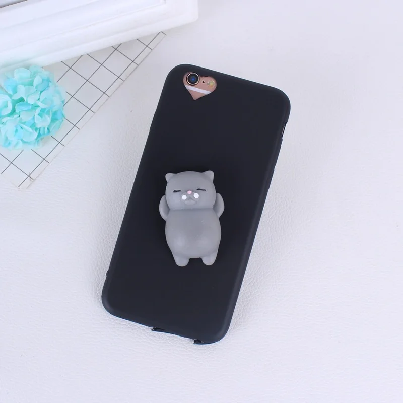 3D милый кот Печать лев собака мягкий чехол для телефона для IPhone 8 8 плюс 7 7 плюс 6 6S 5 5S чехол SE мягкий снятие стресса ТПУ, конфетный чехол - Цвет: Красный