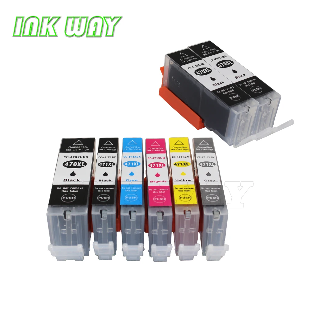 INK WAY 8 PACK 6 colors for canon 470 471 PGI-470 PGBK CLI-471 compatible ink cartridge For PIXMA MG7740 TS8040 TS9040 | Компьютеры и