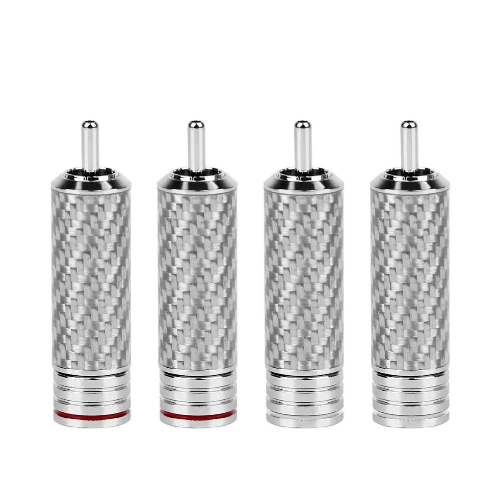 4 шт. ATAUDIO HIFI RCA Plug Hi end родиевый разъем из углеродного волокна для Diy