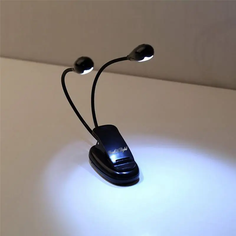 4 светодиодный клип USB Перезаряжаемые настольная лампа Гибкая двойной рычаг