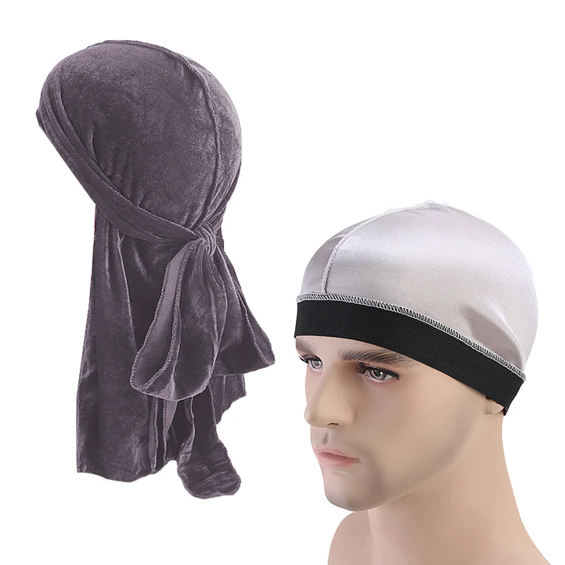 Бархат Durag и мягкая удобная Кепка Chemo колпак для сна Пиратская головная